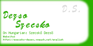 dezso szecsko business card